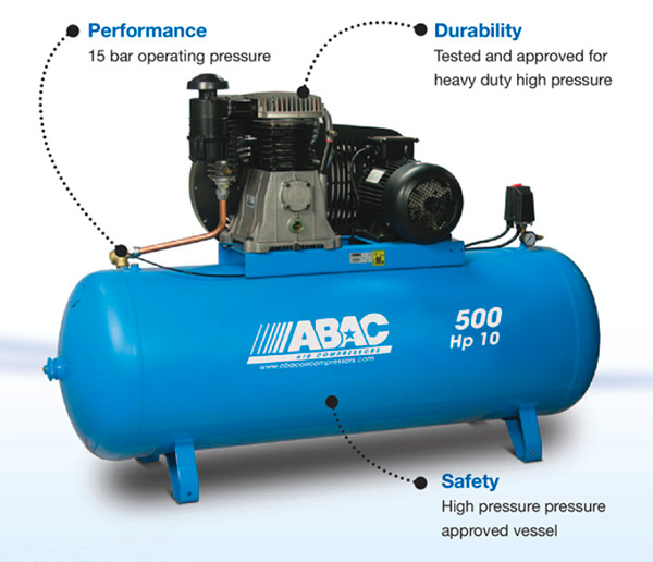 ABAC PRO B7000 500 FT10 High Pressure Piston Compressor