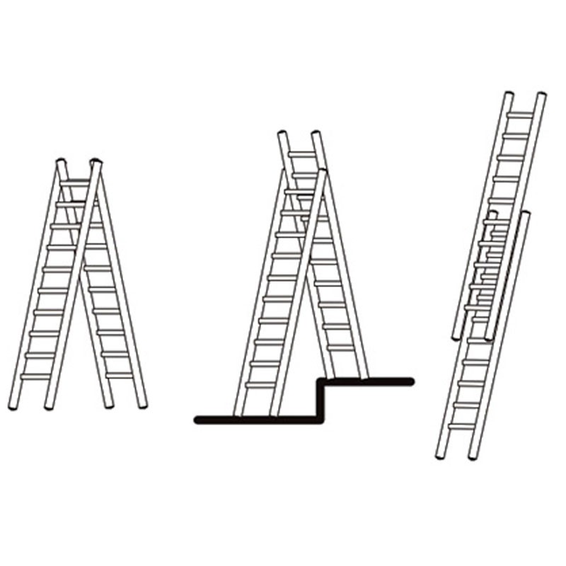 Scala Multiuso In Alluminio 4+4 Gradini - Telescopica, Professionale, Made In Italy, Portata 150 Kg - Foto 10