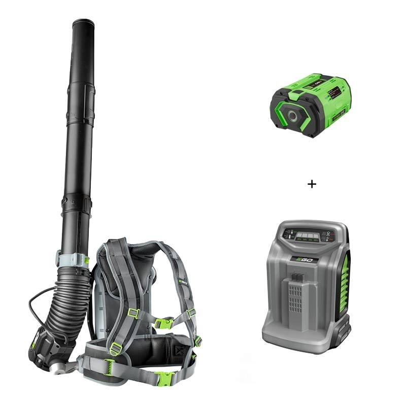 EGO LB 6000 E - Kit Soffiatore a zaino - Batteria 10 Ah + Caricabatteria Rapido