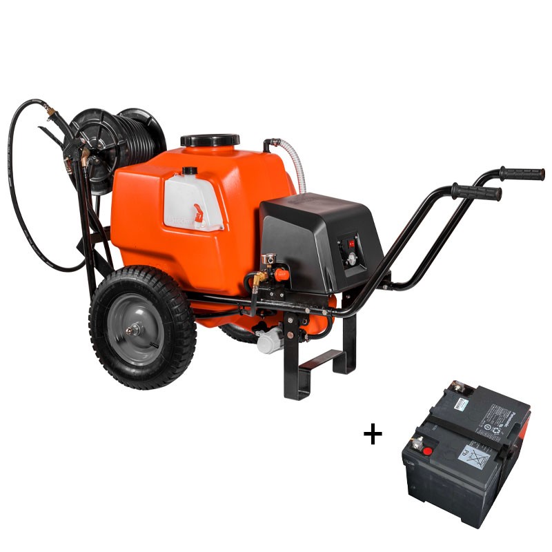 Stocker Pompa a Carriola 100L 10Bar - Batteria 12V Inclusa