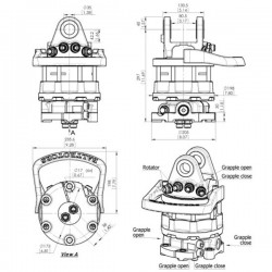 Baltrotors GR603DB - Rotatore con Flangia 6 Fori - 60 kN per Pinze Forestali MHS