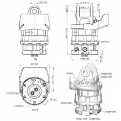Baltrotors GR104DBX - Rotatore con Flangia 6 Fori - +100/-80 kN per Pinze Forestali MHS