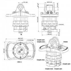 Baltrotors GR105DB - Rotatore con Flangia 6 Fori - +100/-80 kN per Pinze Forestali MHS