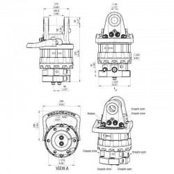 Baltrotors GR16S - Rotatore con Flangia 6 Fori - +160/-90 kN per Pinze Forestali MHS