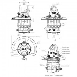 Baltrotors GRS16S 6 Vie - Rotatore con Flangia 6 Fori - +160/-90 kN per Pinze Forestali MHS