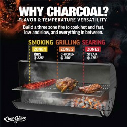 Char-Griller Wrangler Charcoal Barrel Grill - modello 2823 codice 3100011 barbecue grill carbonella