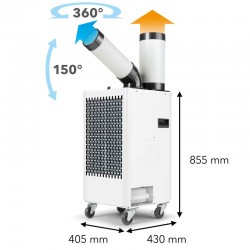 Trotec PT 2700 SP - 1210001053 Condizionatore Spotcool con tubo di Scarico Aria Calda