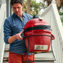Kamado Joe Joe JR. - Grill a Carbone e Affumicatore modello KJ13RH con Supporto in Ghisa 3100201