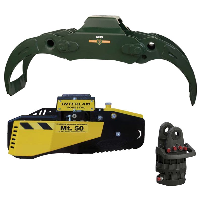 MHS TMR-HD 1800 + IT 800 MS - Pinza con Kit Motosega 70 cm - e Rotatore Assemblata