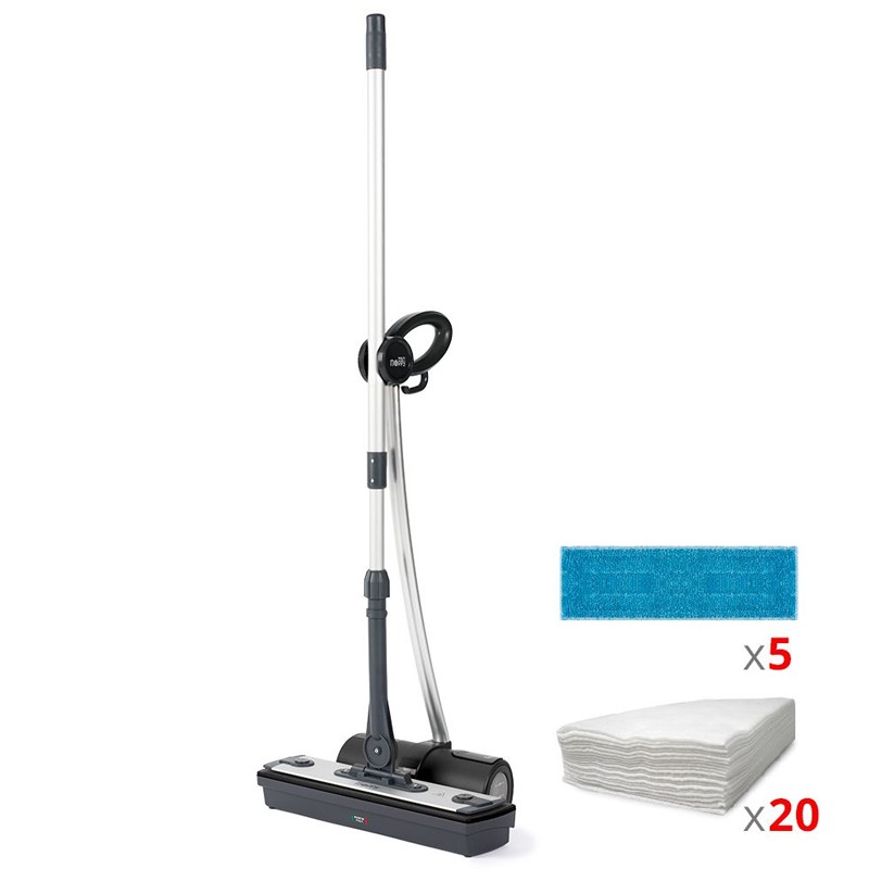 Polti Moppy Black Premium - Scopa a Vapore Senza Cavo