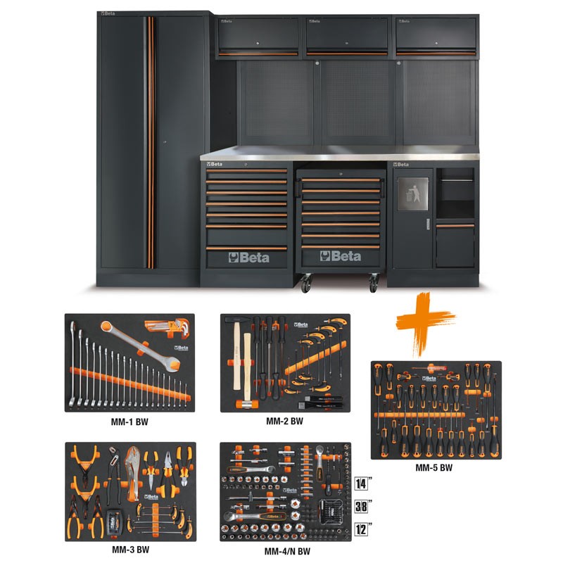 Beta C45PRO 2.0 X/268UT 00045009158 - Piano di Lavoro da Officina 61,5 cm con 268 Attrezzi Inclusi