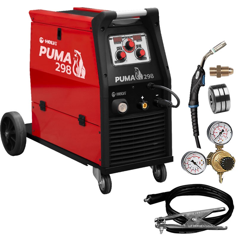 Helvi PUMA 298 - 99825016K Saldatrice Inverter Multiprocesso Carrellata + Kit Accessori