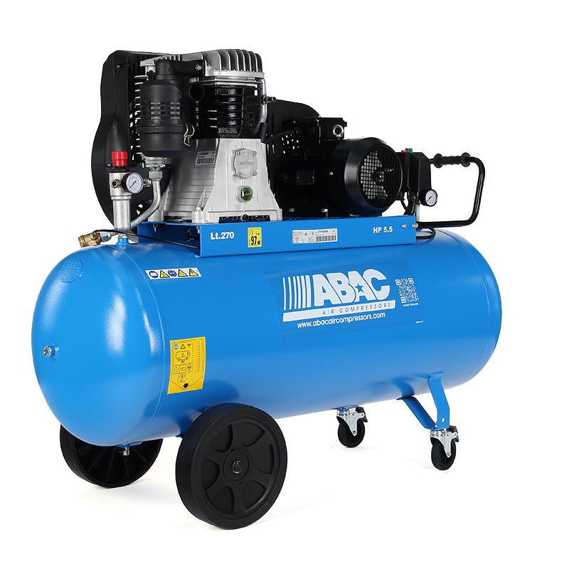 ABAC PRO B6000 270 LT -  Compressore Professionale 5,5 HP - CT5,5 Trifase Carrellato