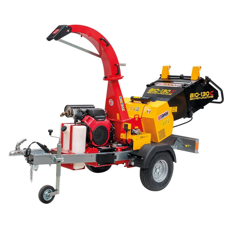Zanon BIO 130-C 1003993 - Biotrituratore Carrellato Motore Honda con Taglio Ø 13 cm