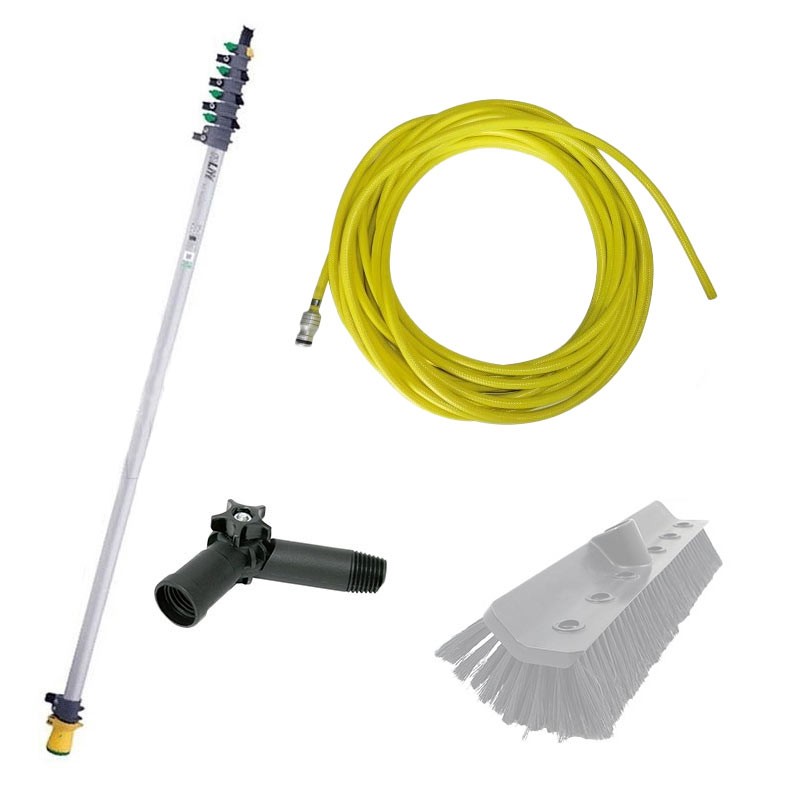 Unger Kit Asta Alluminio 4.5 m - + Collo + Spazzola a Scelta  - + Tubo Alta Pressione