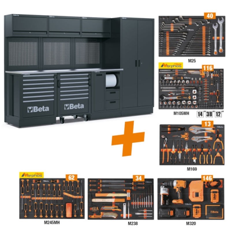 Beta RSC50 2.0 F - Piano di Lavoro Officina - 411 Attrezzi Industria Inclusi