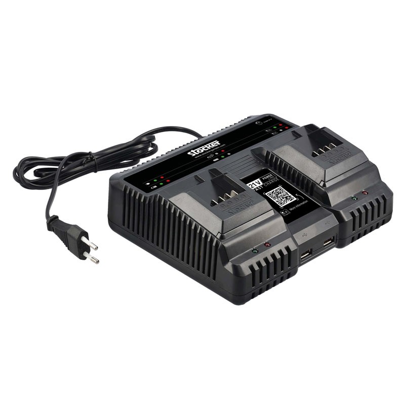 Stocker 329 - Caricabatterie Doppio Fast Charge - con USB 5V