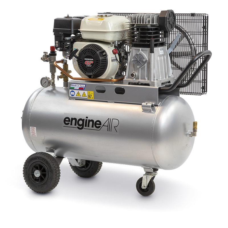 ABAC EngineAIR 4/100 and 5/100 Petrol - 100 L Petrol Compressor with Honda GP 160 Engine