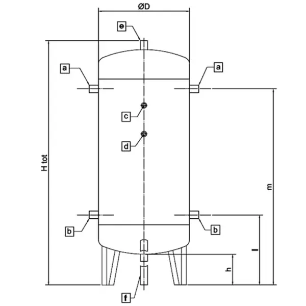 ABAC Serbatoio Verticale Aria Compressa - Verniciato 15 bar - da 500 a 1000 L