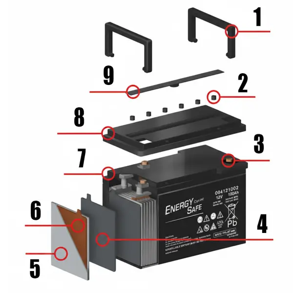 Accu Italia Energy Safe Cyclic 12V 56 Ah 00412552 - Batteria Piombo AGM per Applicazioni Elettriche