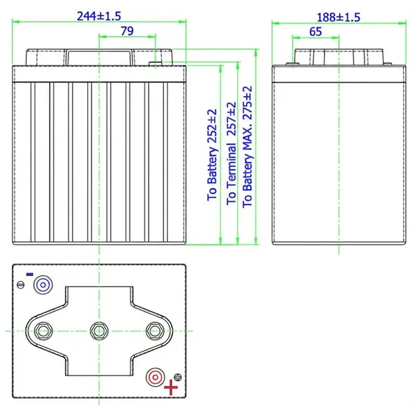 Accu Italia HZY6-225EV 7715060225 - Batteria Gel 6V 220Ah per Veicoli Elettrici e Professionali