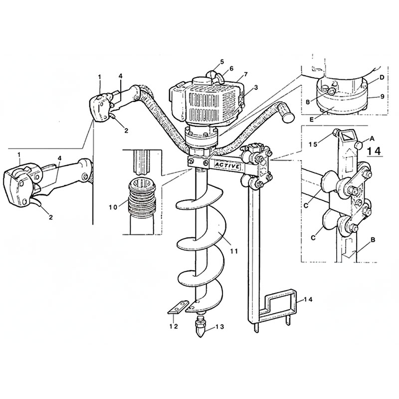 Active T143 - Professional drill with ergonomic handle for one operator