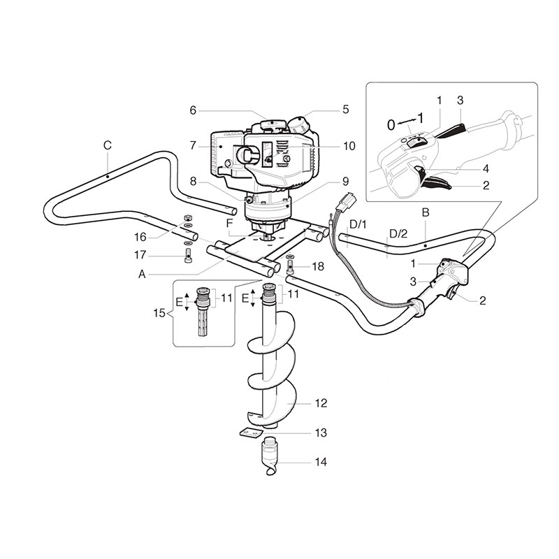 Active TDU155 - Professional Earth Auger for 2 Operators