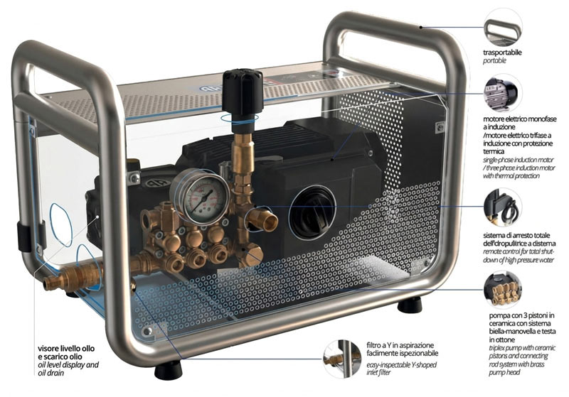 Annovi Reverberi 1220 Dual Pro 15859 - Idropulitrice Professionale ad Acqua Calda 200 bar