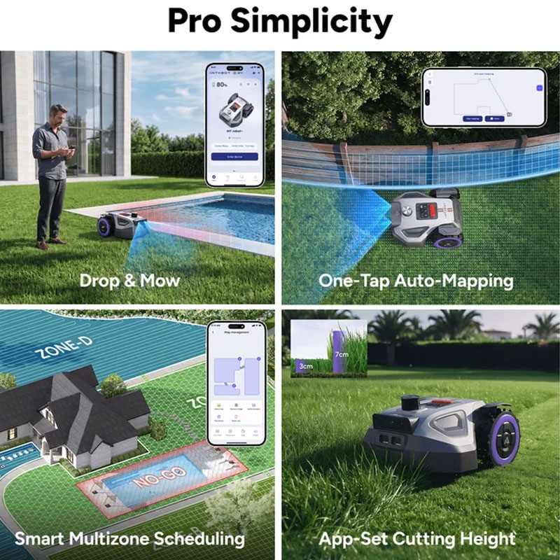 Anthbot M5 Pro - Robot Rasaerba senza filo perimetrale con 360° LiDAR + RTK & NetRTK + Dual Vision AI