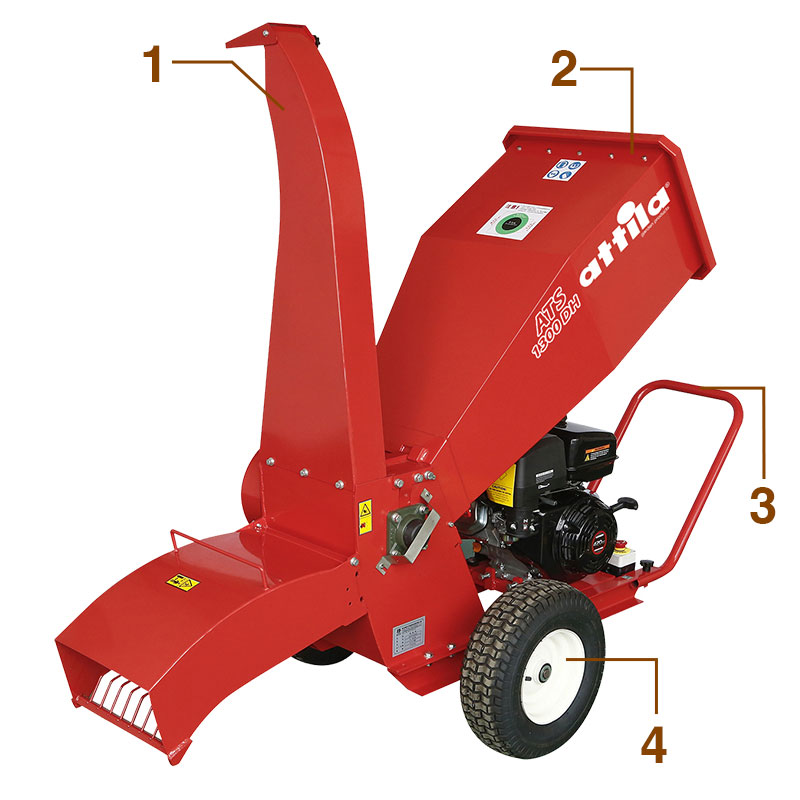 Attila ATS 1300 DH - Petrol Wood Chipper with 389 cc Honda Engine