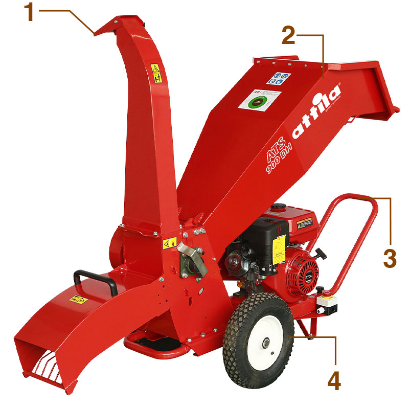 Attila ATS 900 DH - Broyeur de branches à essence avec moteur Honda 270 cm3