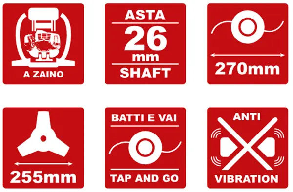 Attila ATH 50-Z 048170 Decespugliatore a Zaino motore Honda benzina 2HP