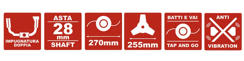 Attila ATH 50-W 048180 Decespugliatore Impugnatura Doppia con motore Honda a benzina