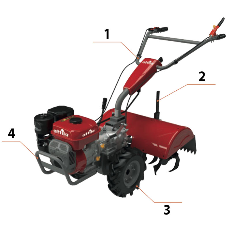 Attila ATMC 5420 067110 - Professional Petrol Powered Cultivator with 212 cc Weima Engine