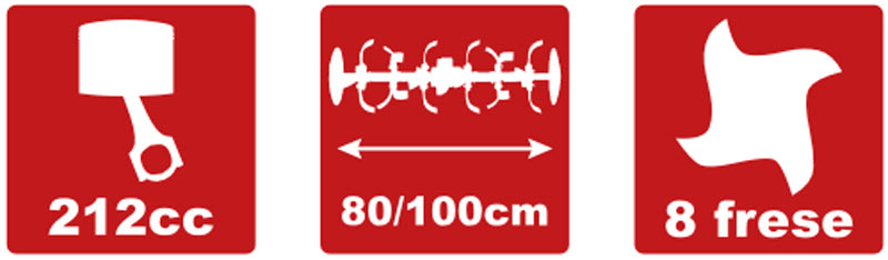 Motoculteur Attila ATMZ 8020 067090 - Motoculteur professionnel à essence avec moteur Weima 212 cm3