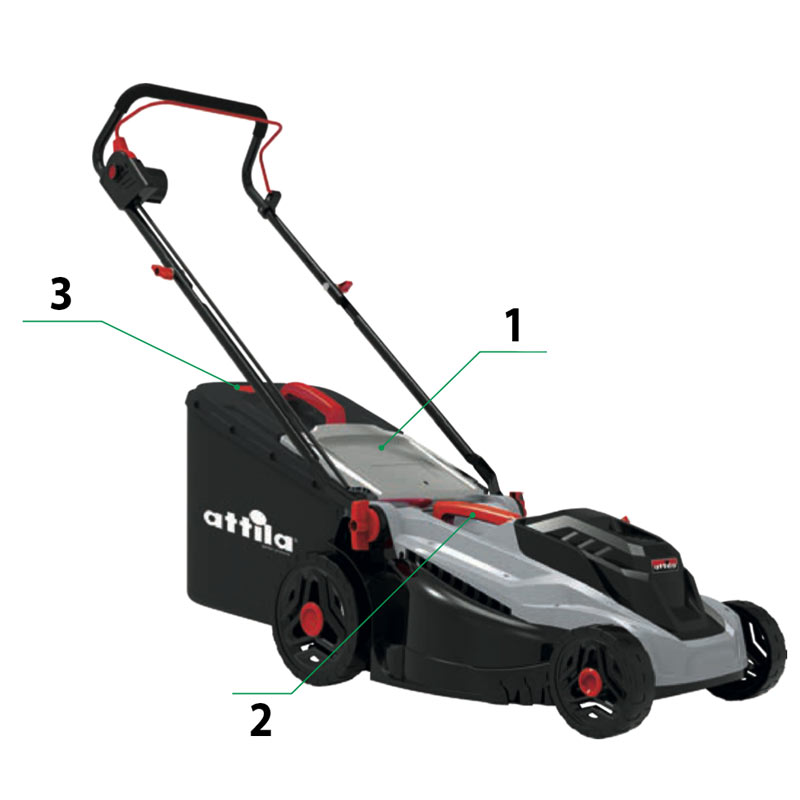 Attila AT 432 EL 067200 - 1200 W Electric Lawnmower for Areas Up to 600 m²