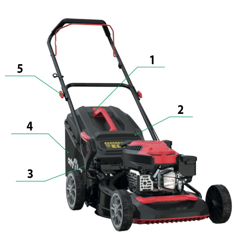 Attila AT 435 P 060235 - Rasaerba a Spinta 144 cc Motore a Scoppio Rato