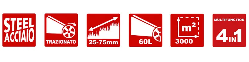 Attila AT 5525 SQE - Rasaerba a scoppio a trazione 4 in 1