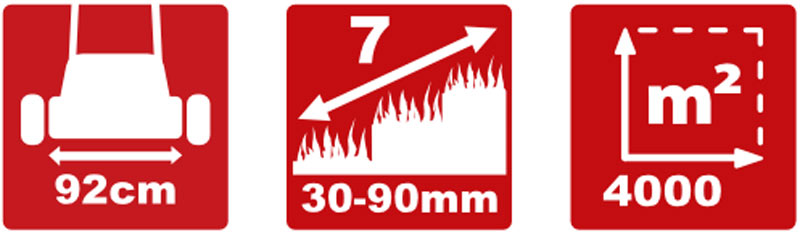 Attila AT 9243 LH-CVT 067320 - 92 cm Ride-On Mower with Hydrostatic CVT Transmission