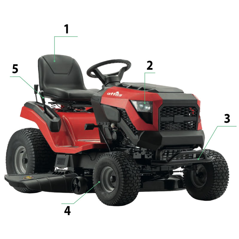 Attila AT 9243 LH-CVT 067320 - 92 cm Ride-On Mower with Hydrostatic CVT Transmission