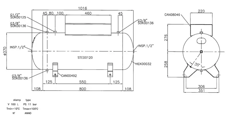 imensioni VEC04711 - 100 L