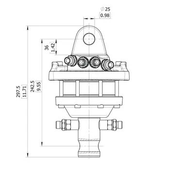 Baltrotors GR30 - Rotatore 30 kN per Pinze Forestali - Rotazione Illimitata e Flangia Compresa