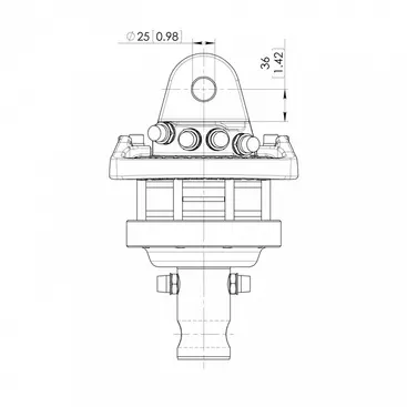 Baltrotors GR46 - Rotatore 45 kN per Pinze Forestali - Rotazione Illimitata e Flangia Compresa