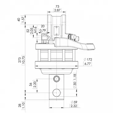 Baltrotors GR46 - Rotatore 45 kN per Pinze Forestali - Rotazione Illimitata e Flangia Compresa