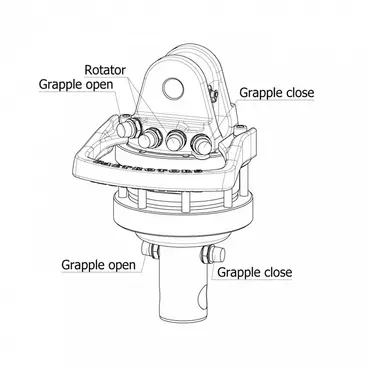 Baltrotors GR46 - Rotatore 45 kN per Pinze Forestali - Rotazione Illimitata e Flangia Compresa
