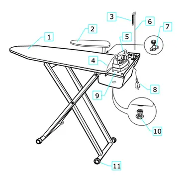 Battistella Sole M - Tavolo da Stiro Professionale con Ferro