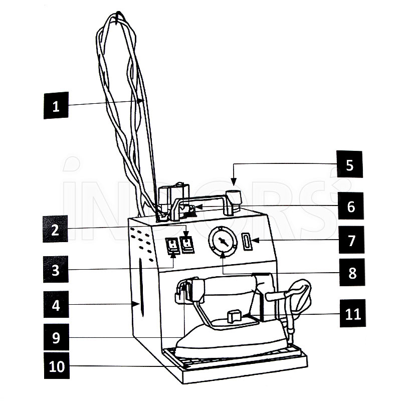 Bieffe Farinelli Maxi Vapor BF003CE - 3 bar Stainless Steel Steam Generator for Ironing