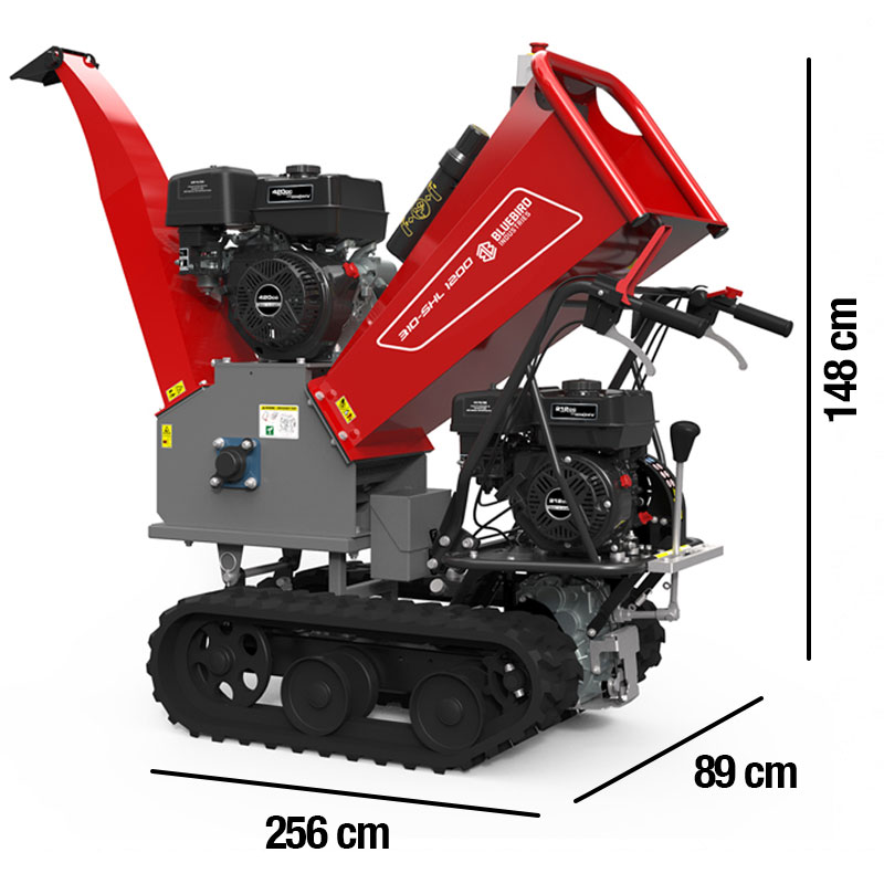 Broyeur de branches chenillé Bluebird 310-SHL 1200 pour branches de 120 mm de diamètre