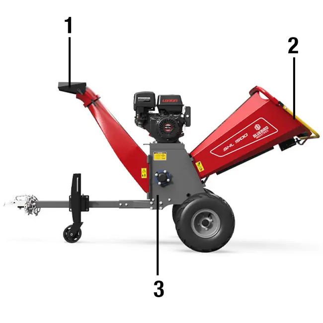 Bluebird SHL 1500 - Cippatore 15 HP a Benzina per rami Ø 150 mm 