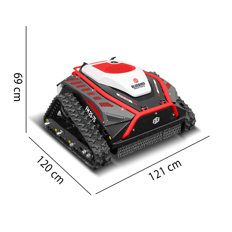 BlueBird FM 25-75 dimensioni trinciasarmenti radiocomandato 121x120x69 cm